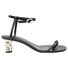 Givenchy-Givenchy G Cube Ankle Strap Sandals in Black Leather-Black
