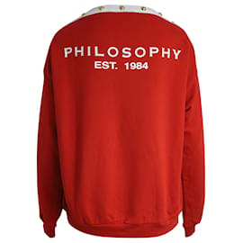 Philosophy di Lorenzo Serafini-Moletom embelezado Philosophy di Lorenzo Serafini em algodão vermelho-Vermelho