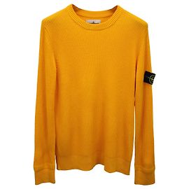 Jersey de canalé Stone Island de algodón amarillo Amarillo