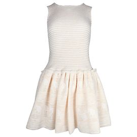 Mini-robe jupe évasée sans manches Maje en polyester crème Blanc Écru