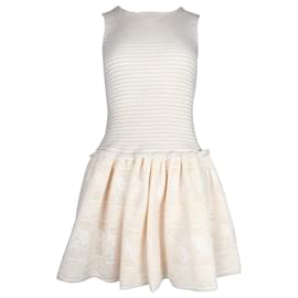 Maje-Mini-robe jupe évasée sans manches Maje en polyester crème-Blanc,Écru