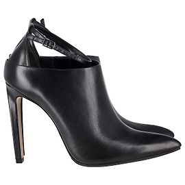 Alexander Wang Pointed-toe Ankle Strap Booties in Black Leather Black