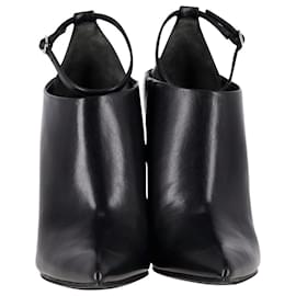 Alexander Wang-Alexander Wang Pointed-toe Ankle Strap Booties in Black Leather-Black
