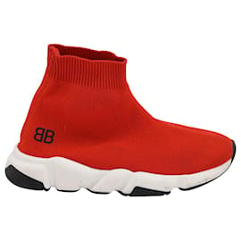 Balenciaga-Balenciaga Kids Speed Knit Sneakers in Red Polyamide-Red