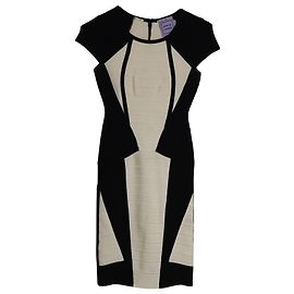 Herve Leger Akira Abito con maniche ad aletta Abito in rayon nero Nero