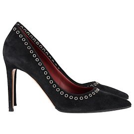 Décolleté a spillo a punta con occhielli Isabel Marant in pelle scamosciata nera Nero