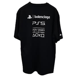 Balenciaga-Balenciaga x Sony Playstation PS5 T-shirt in cotone nero-Nero