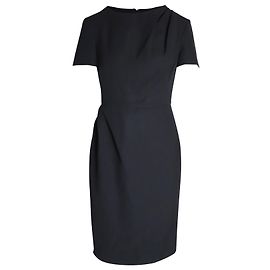 Giorgio Armani Etuikleid aus schwarzem Polyester Schwarz