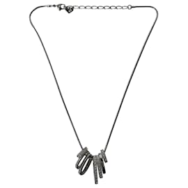 Swarovski-Collar con colgante de varios aros de cristal de Swarovski en metal plateado-Plata,Metálico