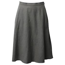 Polo Ralph Lauren-Polo Ralph Lauren Knee Length Skirt in Grey Wool-Grey