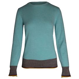 Victoria Beckham Strickpullover mit Kontrastsaum aus blauer Wolle Blau