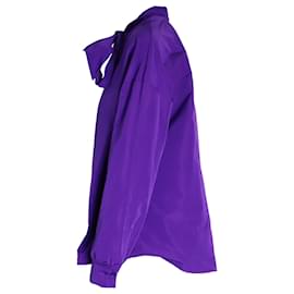 Valentino Garavani-Chemise à nœud lavallière Valentino Garavani en coton violet-Violet