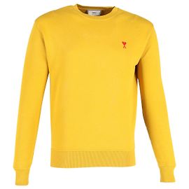 Ami Paris AMI de Coeur Sweatshirt aus gelber Baumwolle Gelb