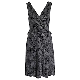 Giorgio Armani-Armani Collezioni Sleeveless V-Neck Midi Dress in Black Polyamide-Black
