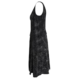 Giorgio Armani-Armani Collezioni Sleeveless V-Neck Midi Dress in Black Polyamide-Black