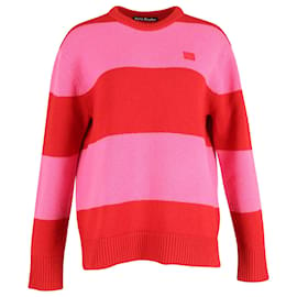 Acne-Acne Studios Nimah Block Stripe Crewneck Knit Sweater in Multicolor Cotton-Other,Python print