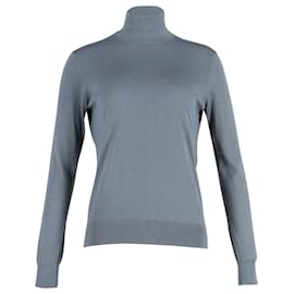 Theory-Rollkragenpullover aus blauer Wolle Blau