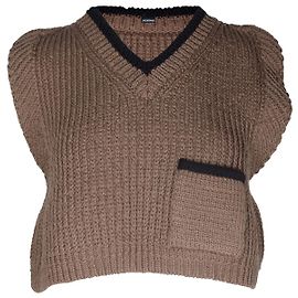 Jacquemus Haut En Maille Sans Manches En Acrylique Marron Marron Beige