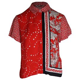 Camisa estampada de manga corta Maje en viscosa roja Roja