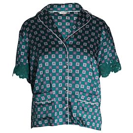 Bedrucktes Kurzarmhemd von Sandro Paris aus grünem Polyester Grün