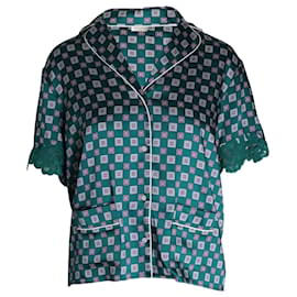 Sandro-Chemise à manches courtes imprimée Sandro Paris en polyester vert-Vert