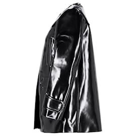 Miu Miu-Miu Miu Mantel aus schwarzem Kunstleder-Schwarz