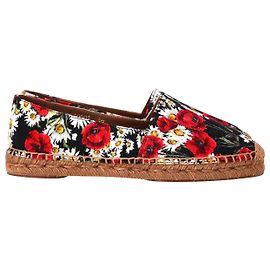 Dolce & Gabbana Floral-print Espadrille Flats in Multicolor Canvas Other Python print
