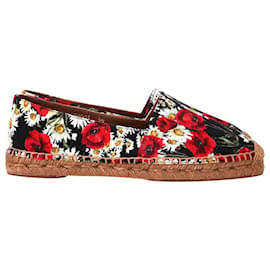 Dolce & Gabbana-Dolce & Gabbana Alpercatas com estampa floral em tela multicolorida-Multicor