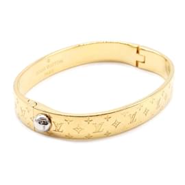 Louis Vuitton Rose Gold Brass Nanogram Cuff Bracelet Size M