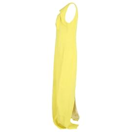 Autre Marque-Antonio Berardi Sleeveless Maxi Dress in Yellow Viscose-Yellow
