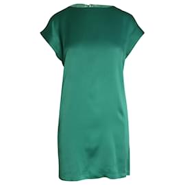 Theory-Theory Short Sleeve Mini Dress in Green Acetate-Green