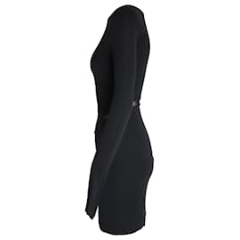 T By Alexander Wang-T by Alexander Wang Sheer Panel Bodycon Dress in Black Rayon-Black