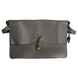Céline Sac Celine Blade Clasp en Cuir Gris Gris