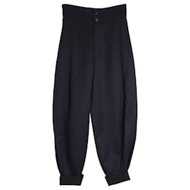 Chloé-Pantaloni Chloe con gamba affusolata in blu navy Lana Vergine-Blu navy