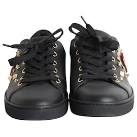Dolce & Gabbana-Dolce & Gabbana DG Heart Sneakers in Black Leather -Black