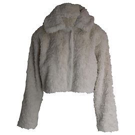 Reformation Fitzroy Jacke aus cremefarbenem Polyester Weiß Roh