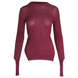 Céline Gerippter Celine-Pullover aus burgunderfarbener Baumwolle Rot Bordeaux