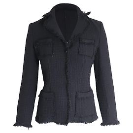Philosophy Di Alberta Ferretti Tweed Jacket in Black Virgin Wool Black