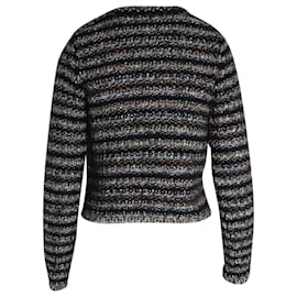 Isabel Marant-Isabel Marant Striped Plunge Neckline Sweater in Multicolor Wool-Multiple colors