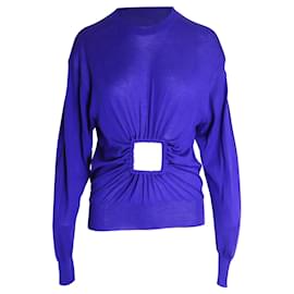 Céline Celine Window Panel Strickpullover aus blauem Kaschmir Lila