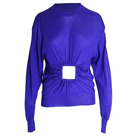 Céline Suéter de malha Celine Window Panel em caxemira azul Roxo