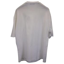 Balenciaga-Camiseta Balenciaga Laurier Rainbow Logo em algodão branco-Branco