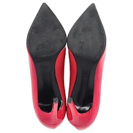 Saint Laurent-Zapatos de tacón con punta en punta de Saint Laurent 80 en piel de becerro charol rosa fucsia-Rosa