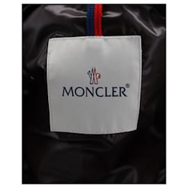 Moncler-Gesteppte Shell-Daunenweste mit Logo-Applikation von Moncler Tibb aus marineblauem Polyamid-Marineblau