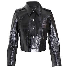 Louis Vuitton Cropped Jacket in Black Leather Black