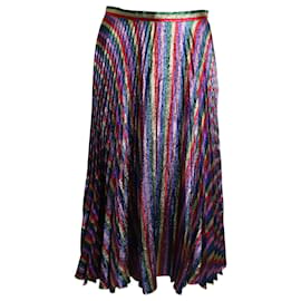 Gucci-Gucci Pleated Striped Midi Skirt in Multicolor Polyester-Multiple colors