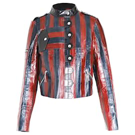 Louis Vuitton-Louis Vuitton Striped Jacket in Multicolor Leather-Multiple colors