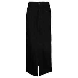 Khaite-Khaite Neer Denim Skirt in Black Cotton-Black