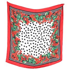 Dolce & Gabbana Sciarpa Geranium a pois di Dolce e Gabbana in seta bianca e rossa Altro