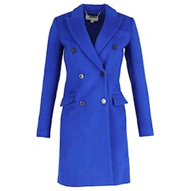 Michael Kors-Manteau à boutonnage doublé Michael Kors en laine bleue-Bleu